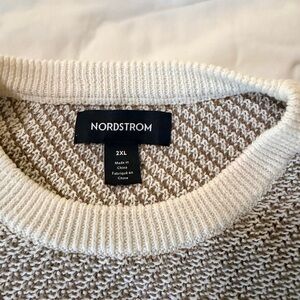 Nordstrom Beige and White Textured Sweater